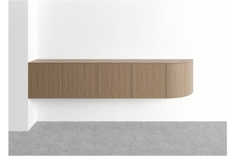 Half Curved Floating Wall Credenza
