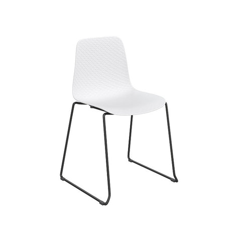 emboss chair black sled white seat