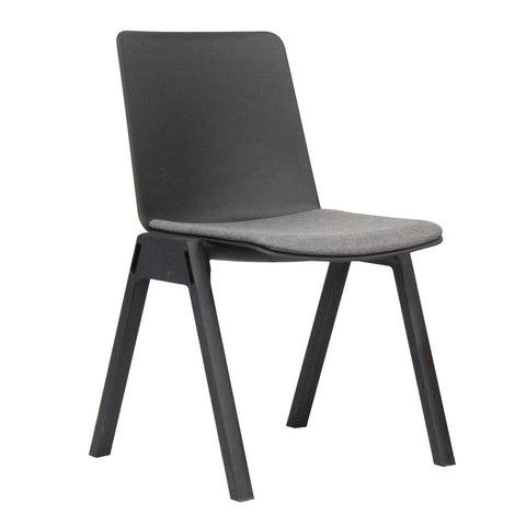 Leader Series Plastic Seat Padded Seat in Grey Fabric