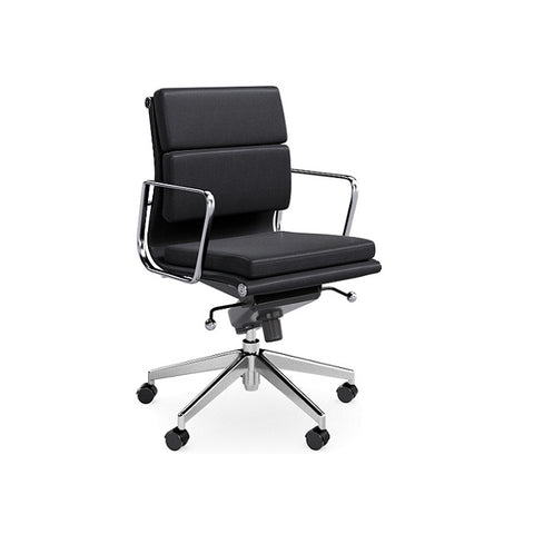 milano group office chair black seat chrome base frame