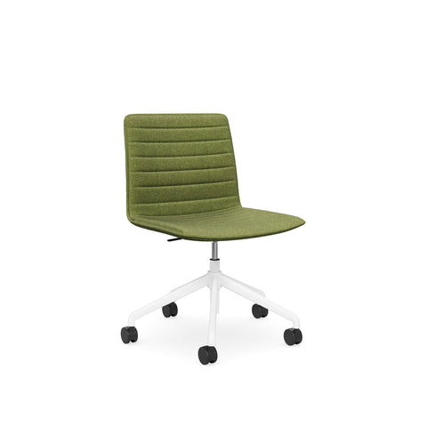 Castor Base White Base Green Chair