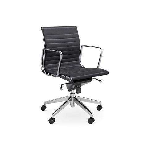 turin chair chrome base frame black seat adjustable office chair