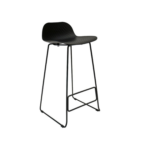Emboss Bar Stool Black Seat Black Base