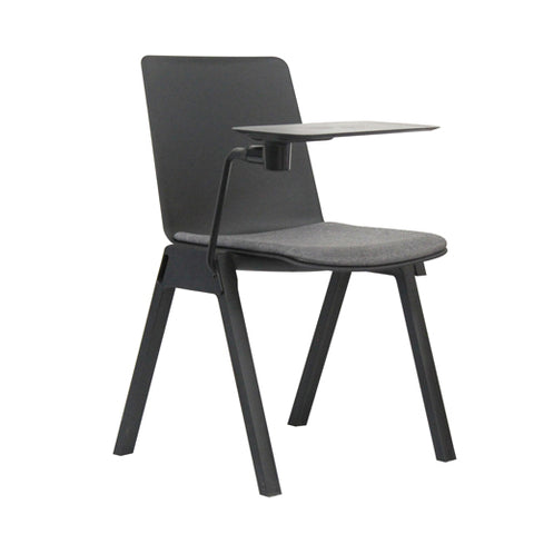Leader Series Plastic Seat Padded Seat in Grey Fabric with mini desk