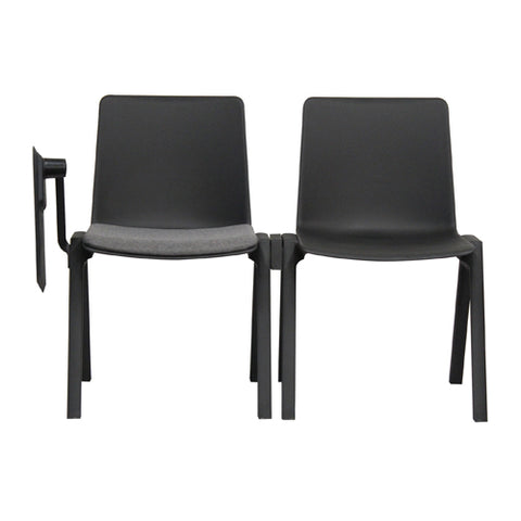 Leader Series Plastic Seat Padded Seat in Grey Fabric