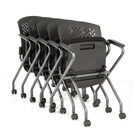 Move Series Chair Black Seat Plastic Back With Arms
