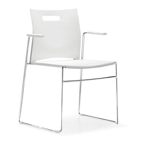 UNO Visitor Plastic with Arm Chair white