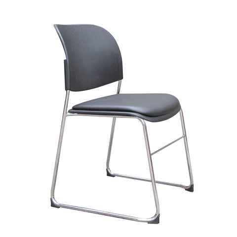 Ficy Range - Plastic Back with Upholstered Seat, Chrome Sled Frame (no Arm)