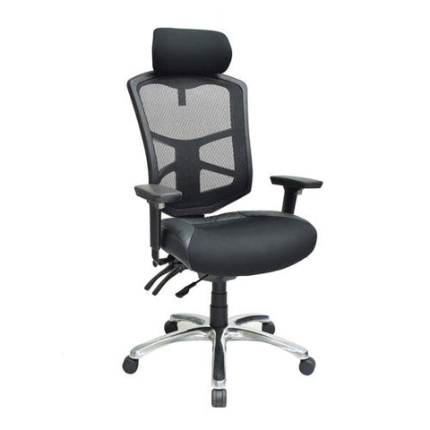 Mars - Mesh Back + Fabric/Leather Seat with Headrest