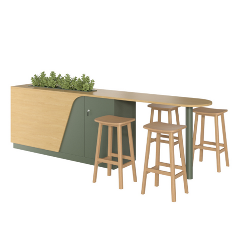 Falcon High Bench - Topiary & Laminex Tasmanian Oak