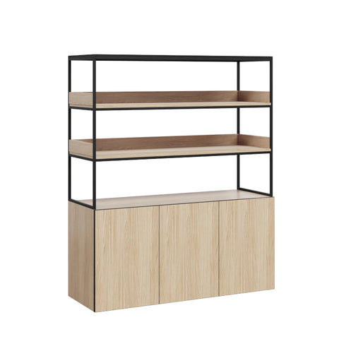 Halo Welded Storage Unit  - Calm Oak & Black