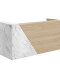 Mies Bevel End Reception Desk - Marble Board & Calm Oak