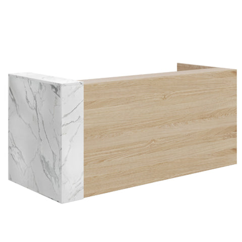 Mies Boxer Reception Desk - Marble Board & Calm Oak