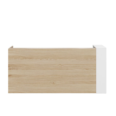 Mies Boxer Reception Desk - White Board & Calm Oak Front