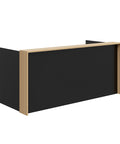 Mies Full Frame Reception Desk - Black Board & Calm Oak