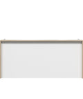 Mies Full Frame Reception Desk - White Board & Calm Oak - Front