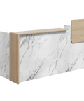 Mies Operator Reception Desk - White Board & Calm Oak