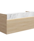 Mies Shadow Reception Desk - Marble Board & Calm Oak