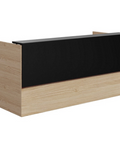 Mies Waterfall Reception Desk - Black Board & Calm Oak