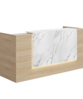 Mies Waterfall Reception Desk - Marble Board & Calm Oak