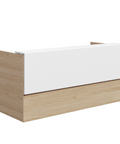 Mies Waterfall Reception Desk - White Board & Calm Oak