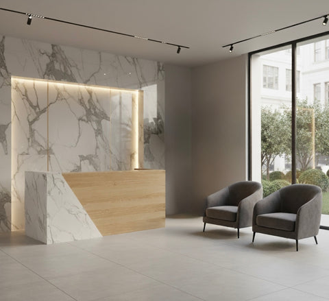 Mies bevel end reception desk