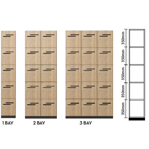 5 Door Lockers - 1 Bay of 5 Door Locker