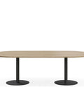 Duo Verse Boardroom Table - D End Top - Classic Oak & Black