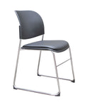Ficy Range - Plastic Back with Upholstered Seat, Chrome Sled Frame (no Arm)