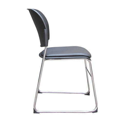 Ficy Range - Plastic Back with Upholstered Seat, Chrome Sled Frame (no Arm)