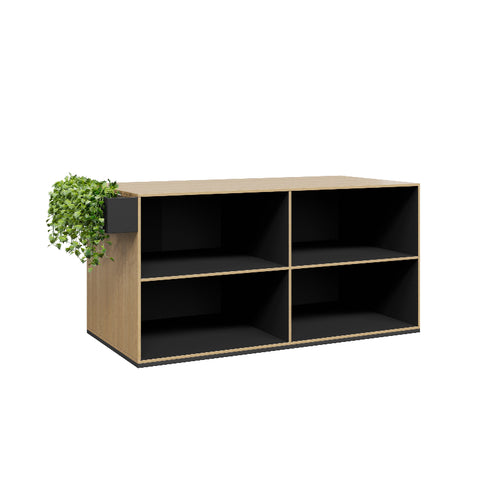 Grid Line Planner Bench - Calm Oak & Black