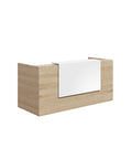 Mies Waterfall Reception Desk - White & Calm Oak