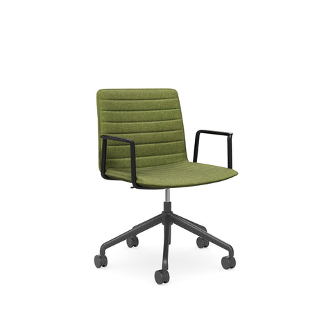 Castors Arms Chair Green Black Base 