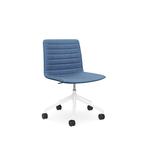 Castor Base White Base Blue Chair