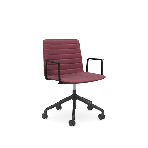 Castors Arms Chair Black Base Plum