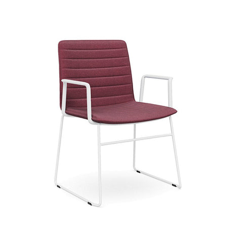 sled chair white base plum 