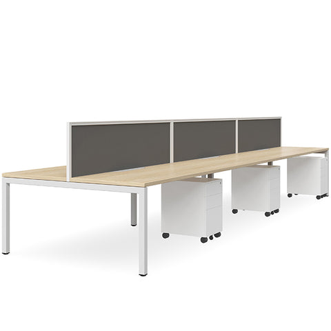 Double Sided Plaza Workstation Bench 3 Screen