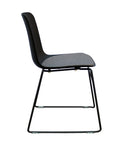 Rose Plastic Back Chair with Grey Fabric Seat