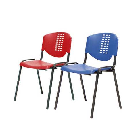 Sim - Plastic Seat & Back 4 Leg Black (no Arm)