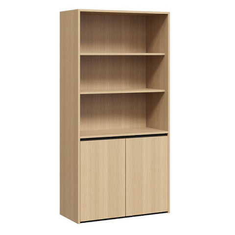 Shadowline Half Bookshelf + Storage - Victorian Ash