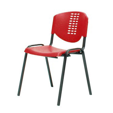 Sim - Plastic Seat & Back 4 Leg Black (no Arm)