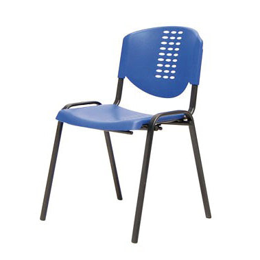 Sim - Plastic Seat & Back 4 Leg Black (no Arm)