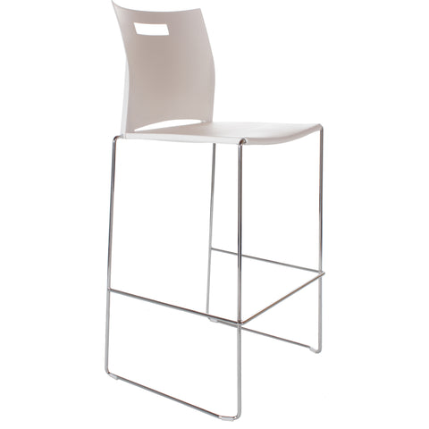 UNO Visitor Bar Stool Plastic Seat Back No Arm white