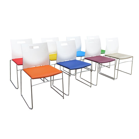 UNO Visitor Chair Plastic Back Upholstered Seat