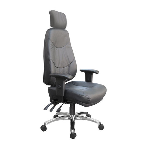 Atlas HB Leather Office Chair Black Base with Arm