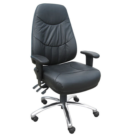 Atlas HB Leather Office Chair Black Base with Arm
