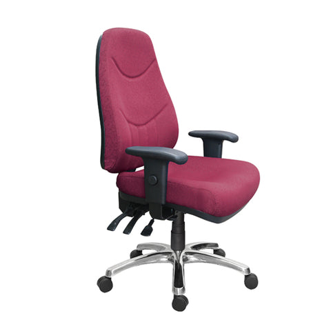 Atlas HB Clerical with Polished Base with Arm burgundy