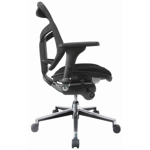 KylieU - Black Fabric Seat, Polished  Base
