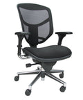 KylieU - Black Fabric Seat, Polished  Base