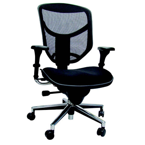 KylieU - Black Fabric Seat, Polished  Base